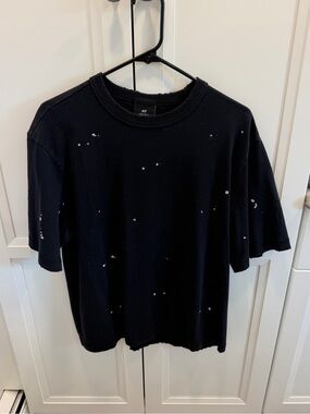 H&M Black Oversized Crew Neck Tee